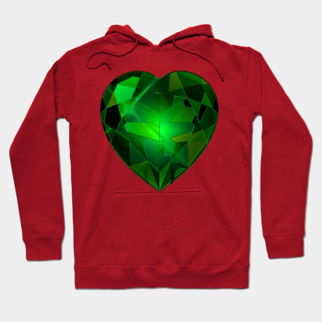 Green Heart Gemstone Hoodie by The Black Panther